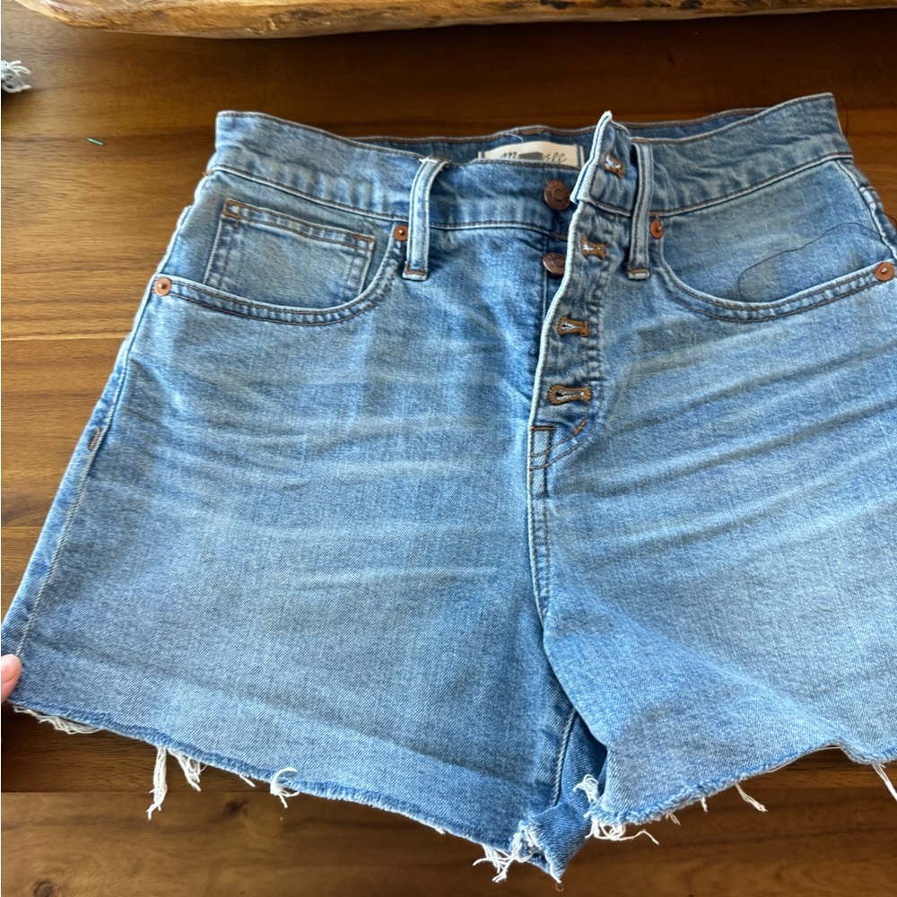 Madewell Light Blue Denim Button-Fly Shorts - Picture 5 of 7